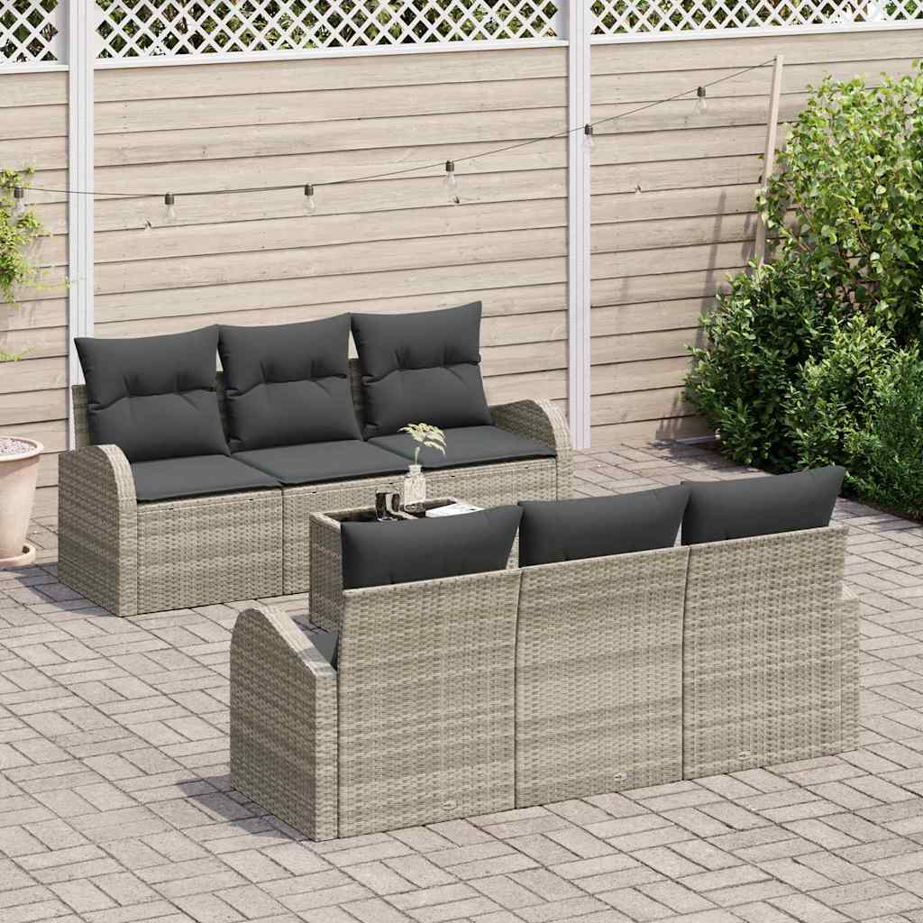 Tuin Sofa Set Lichtgrijs 55 x 55 x 37 cm poly rattan is nu te koop bij PeponiXL, paradijselijk wonen!