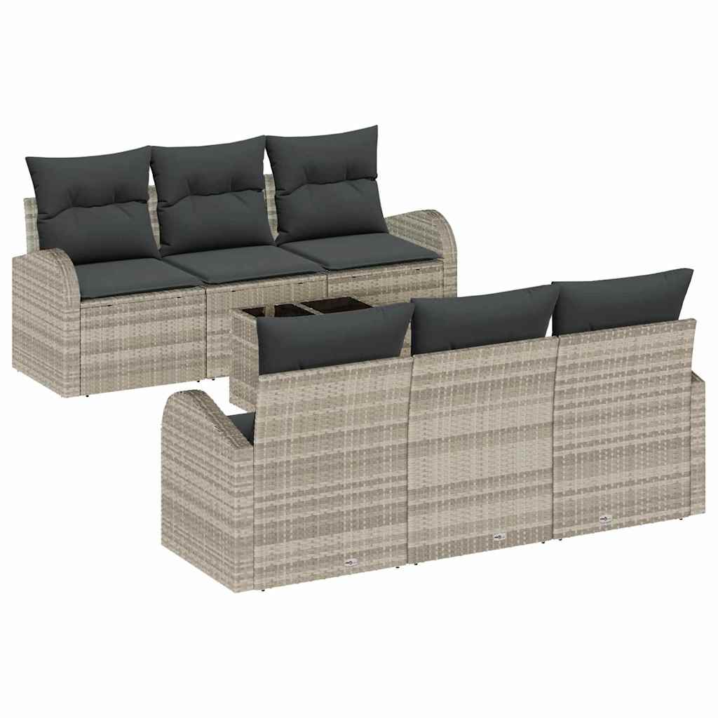 Tuin Sofa Set Lichtgrijs 55 x 55 x 37 cm poly rattan is nu te koop bij PeponiXL, paradijselijk wonen!
