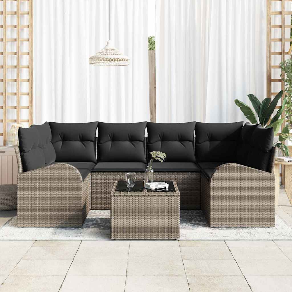 Tuin Sofa Set Grijs 55 x 55 x 37 cm poly rattan is nu te koop bij PeponiXL, paradijselijk wonen!