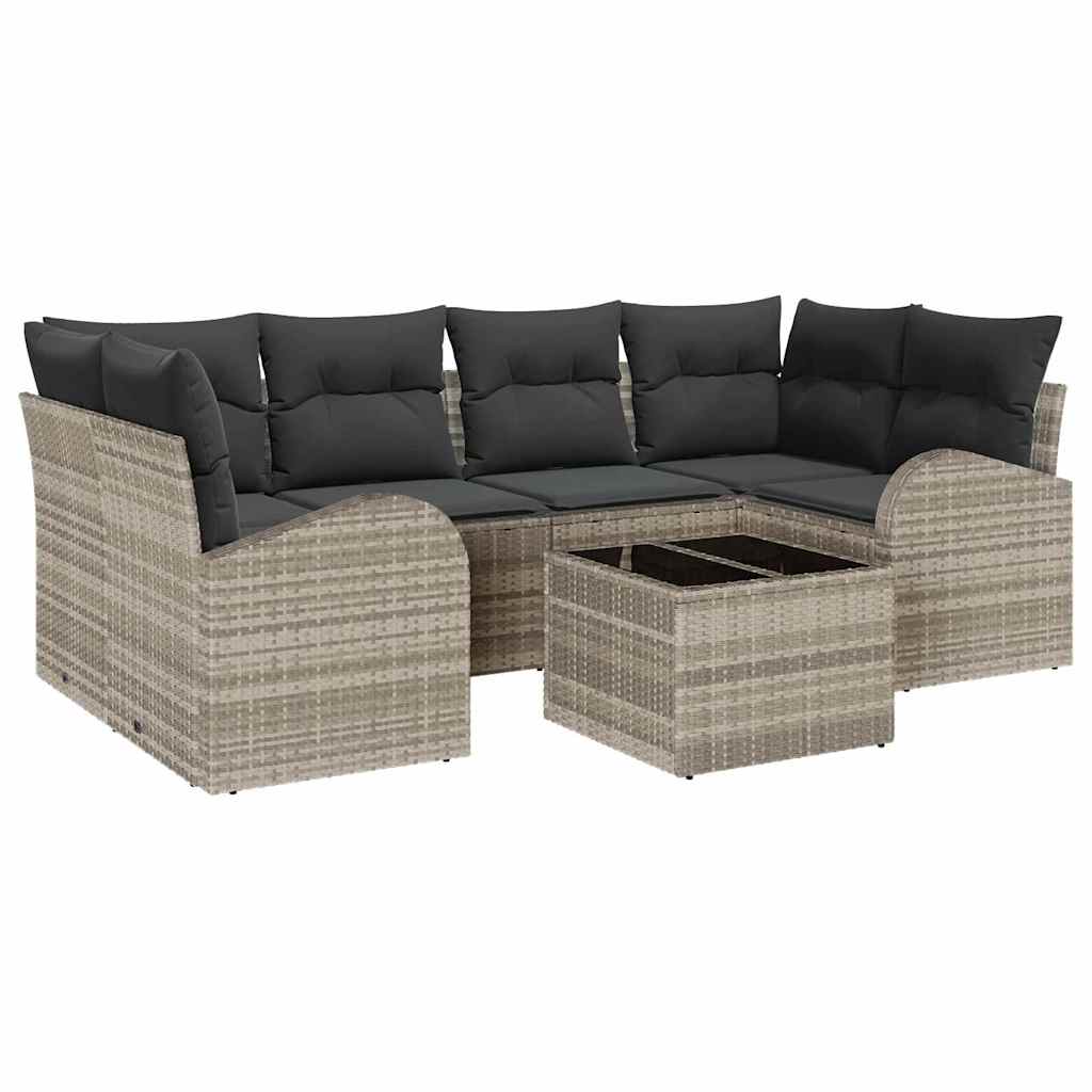 Tuin Sofa Set Lichtgrijs 55 x 55 x 37 cm poly rattan is nu te koop bij PeponiXL, paradijselijk wonen!