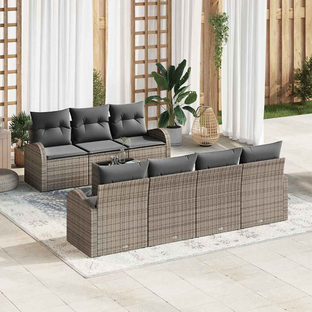 Tuin Sofa Set Grijs 55 x 55 x 37 cm poly rattan is nu te koop bij PeponiXL, paradijselijk wonen!