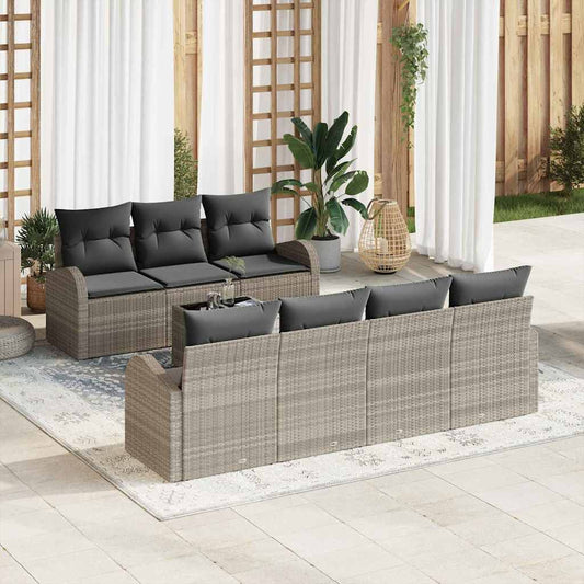 Tuin Sofa Set Lichtgrijs 55 x 55 x 37 cm poly rattan is nu te koop bij PeponiXL, paradijselijk wonen!