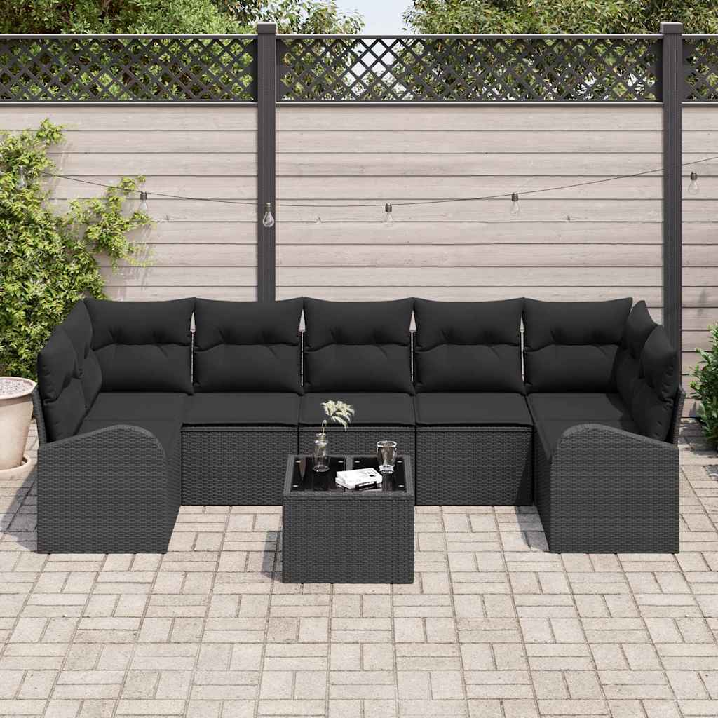 Tuin Sofa Set Zwart 55 x 55 x 37 cm poly rattan is nu te koop bij PeponiXL, paradijselijk wonen!