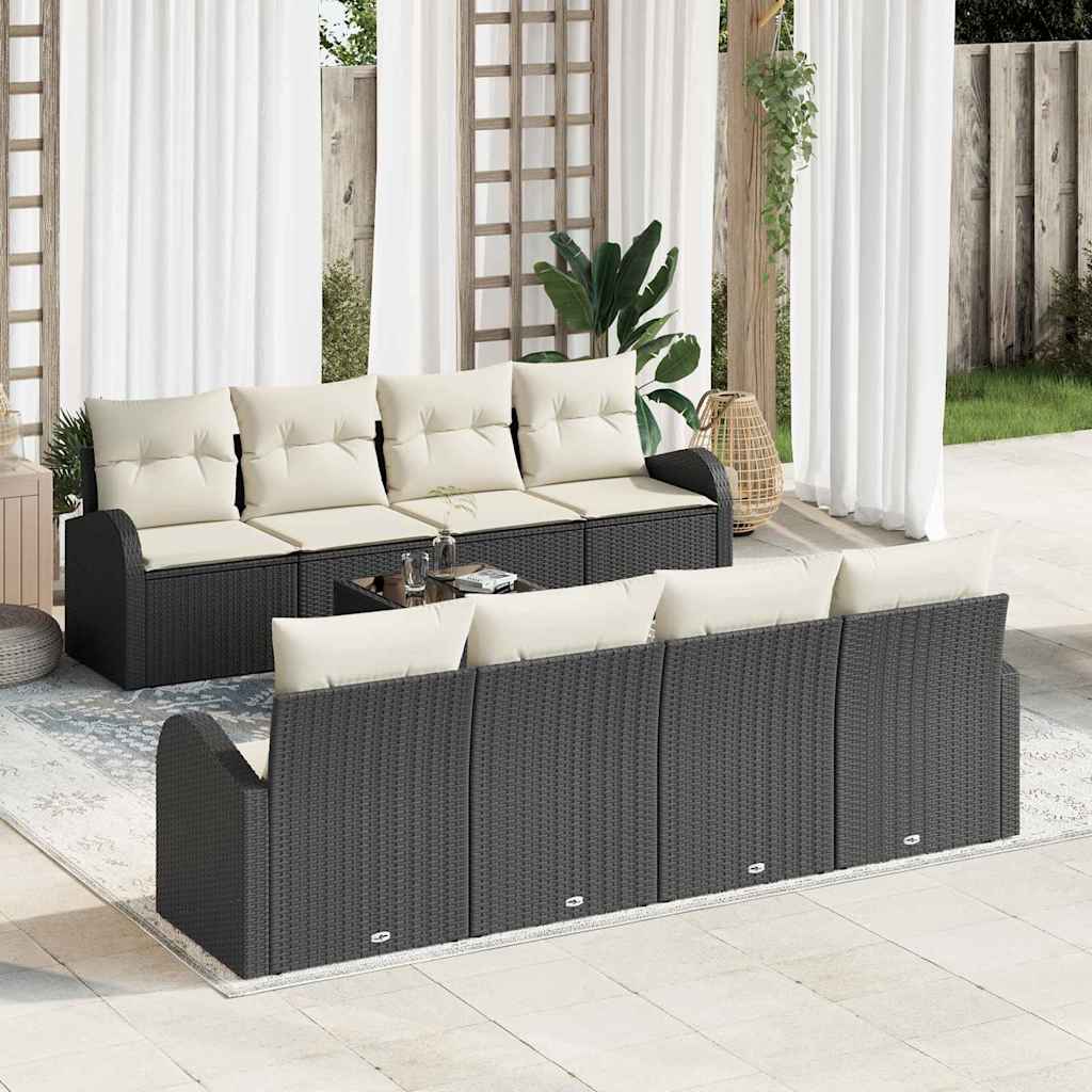 Tuin Sofa Set Zwart 55 x 55 x 37 cm poly rattan is nu te koop bij PeponiXL, paradijselijk wonen!