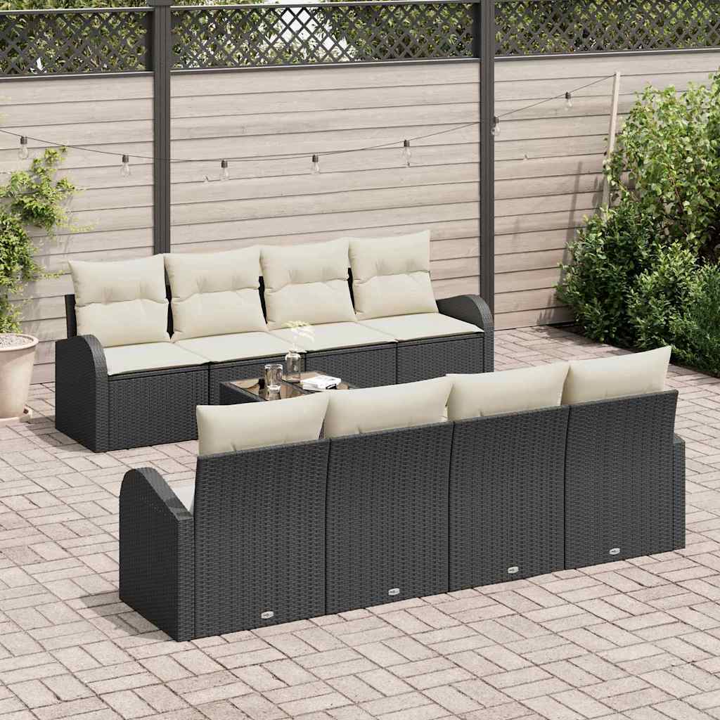 Tuin Sofa Set Zwart 55 x 55 x 37 cm poly rattan is nu te koop bij PeponiXL, paradijselijk wonen!