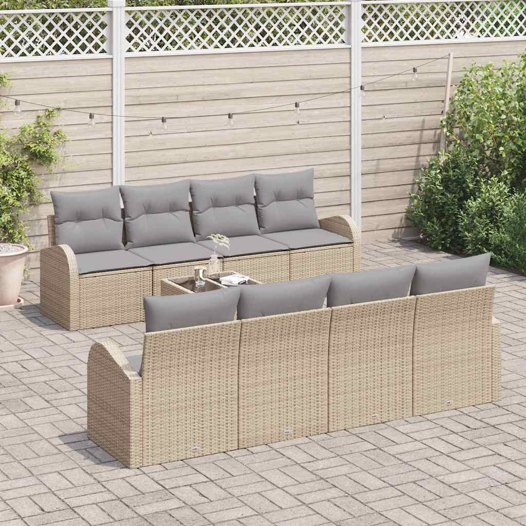 Tuin Sofa Set Beige 55 x 55 x 37 cm poly rattan is nu te koop bij PeponiXL, paradijselijk wonen!