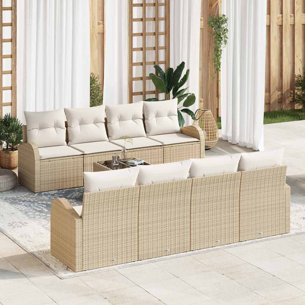 Tuin Sofa Set Beige 55 x 55 x 37 cm poly rattan is nu te koop bij PeponiXL, paradijselijk wonen!