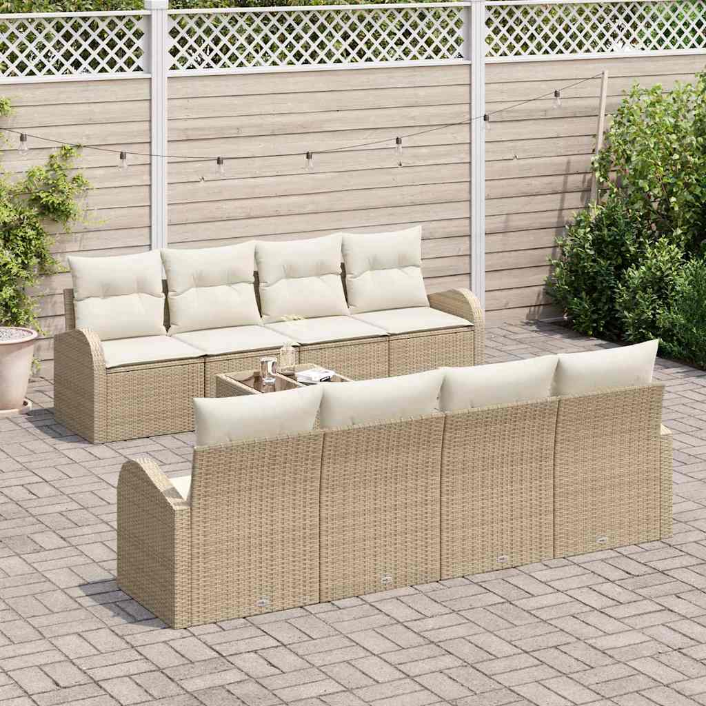 Tuin Sofa Set Beige 55 x 55 x 37 cm poly rattan is nu te koop bij PeponiXL, paradijselijk wonen!