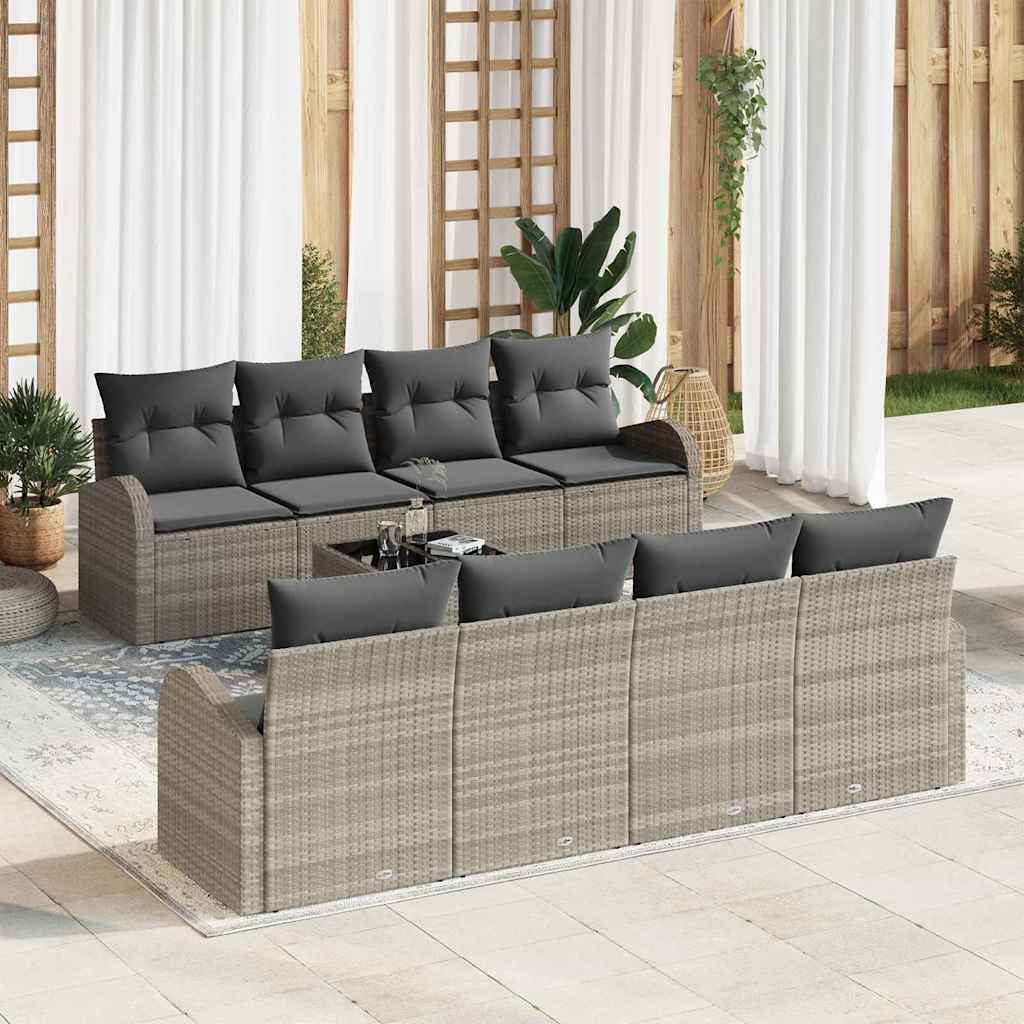 Tuin Sofa Set Lichtgrijs 55 x 55 x 37 cm poly rattan is nu te koop bij PeponiXL, paradijselijk wonen!