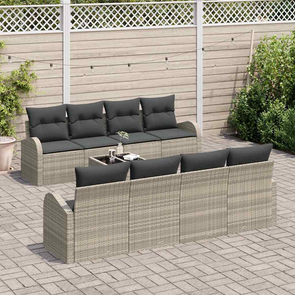 Tuin Sofa Set Lichtgrijs 55 x 55 x 37 cm poly rattan is nu te koop bij PeponiXL, paradijselijk wonen!
