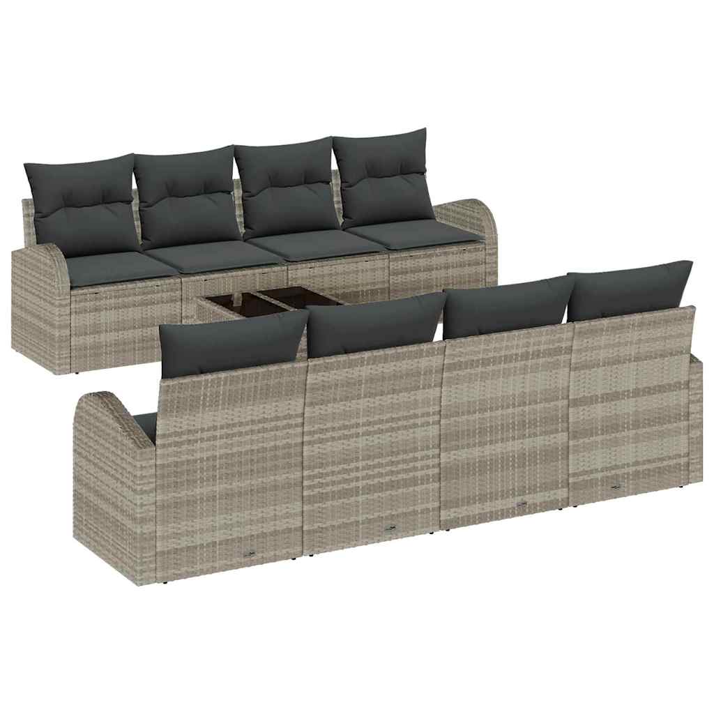 Tuin Sofa Set Lichtgrijs 55 x 55 x 37 cm poly rattan is nu te koop bij PeponiXL, paradijselijk wonen!