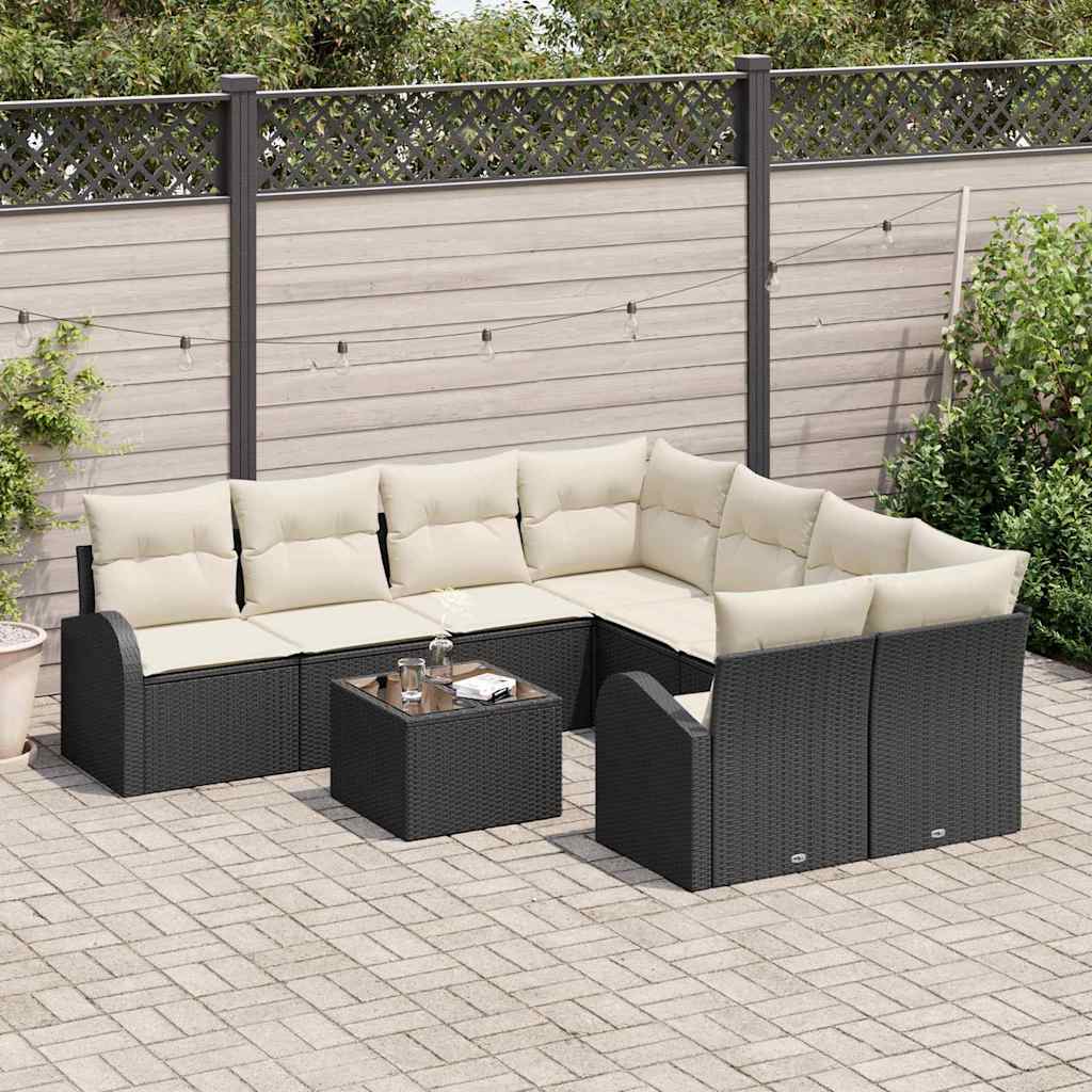 Tuin Sofa Set Zwart 55 x 55 x 37 cm poly rattan is nu te koop bij PeponiXL, paradijselijk wonen!