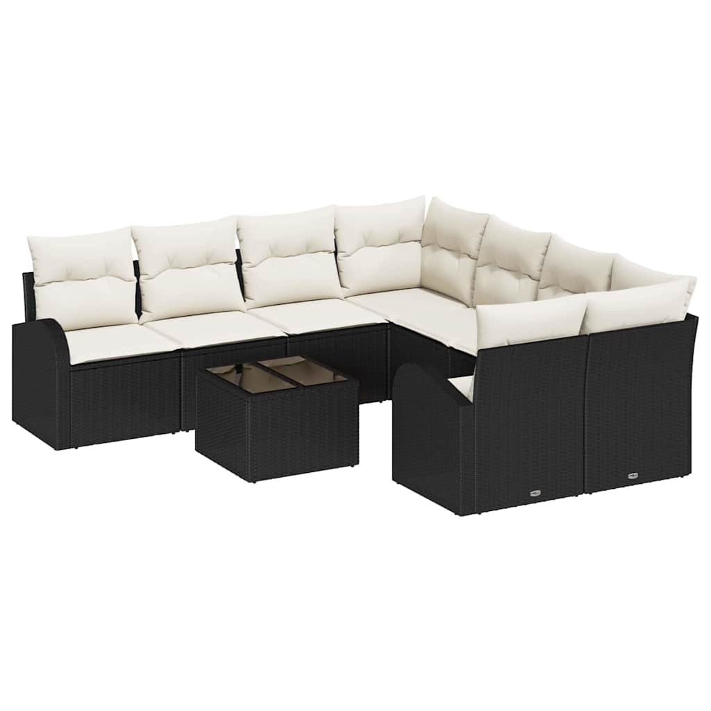 Tuin Sofa Set Zwart 55 x 55 x 37 cm poly rattan is nu te koop bij PeponiXL, paradijselijk wonen!
