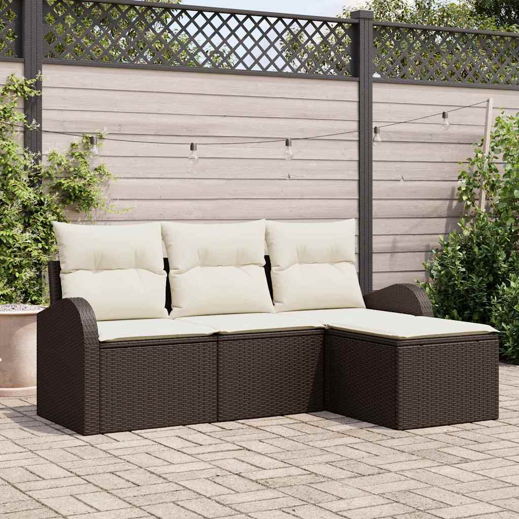Tuin Sofa Set Bruin poly rattan is nu te koop bij PeponiXL, paradijselijk wonen!