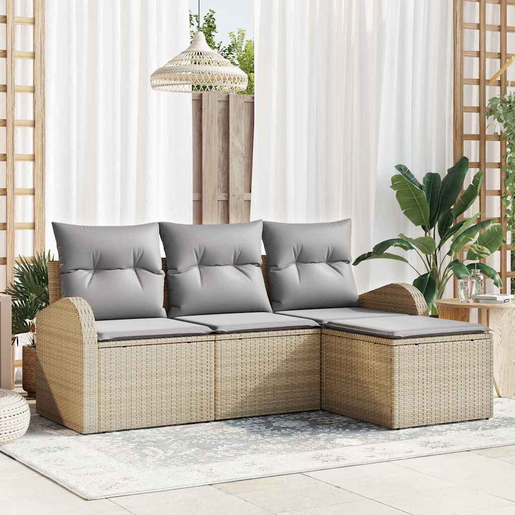 Tuin Sofa Set Beige poly rattan is nu te koop bij PeponiXL, paradijselijk wonen!
