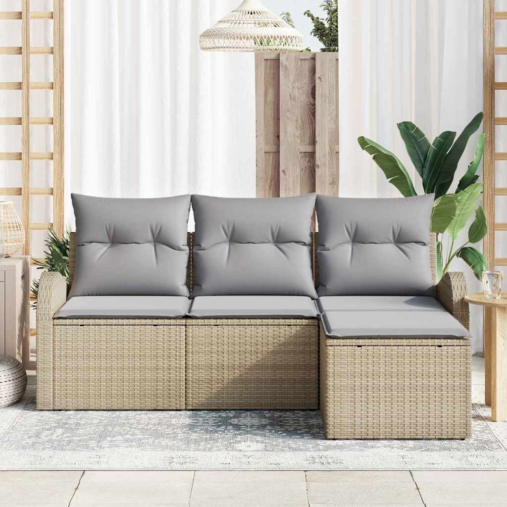 Tuin Sofa Set Beige poly rattan is nu te koop bij PeponiXL, paradijselijk wonen!