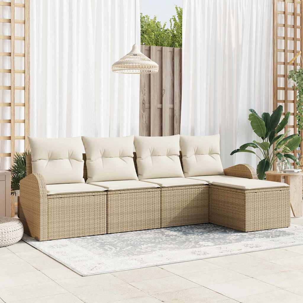 Tuin Sofa Set Beige poly rattan