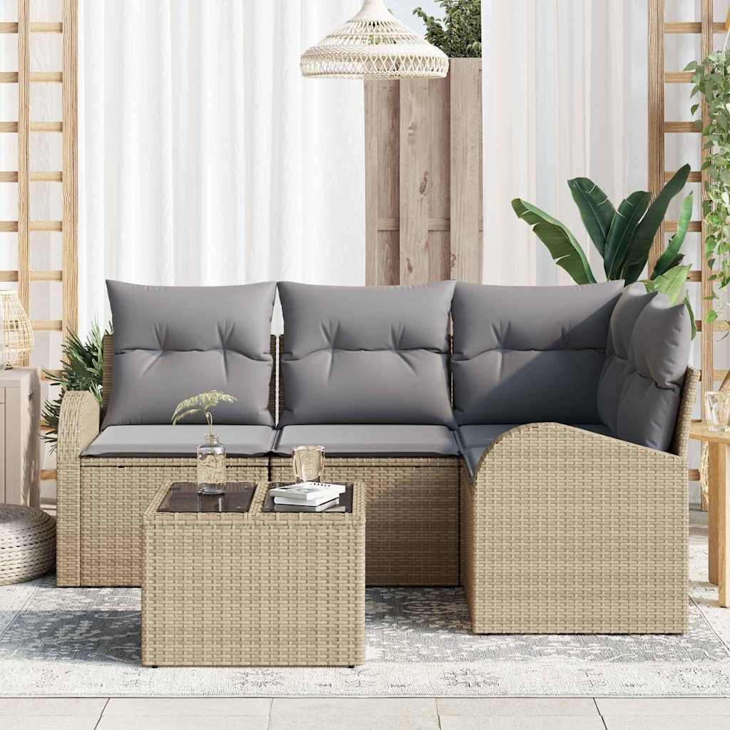 Tuin Sofa Set Beige poly rattan is nu te koop bij PeponiXL, paradijselijk wonen!