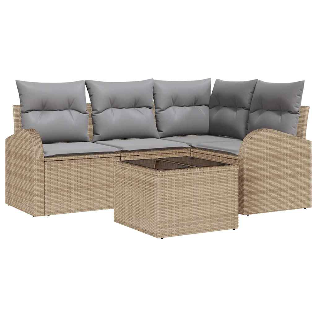 Tuin Sofa Set Beige poly rattan is nu te koop bij PeponiXL, paradijselijk wonen!