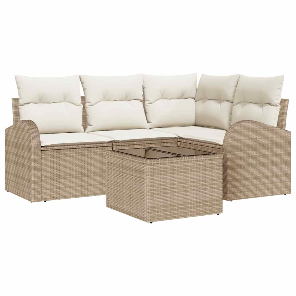 Tuin Sofa Set Beige poly rattan
