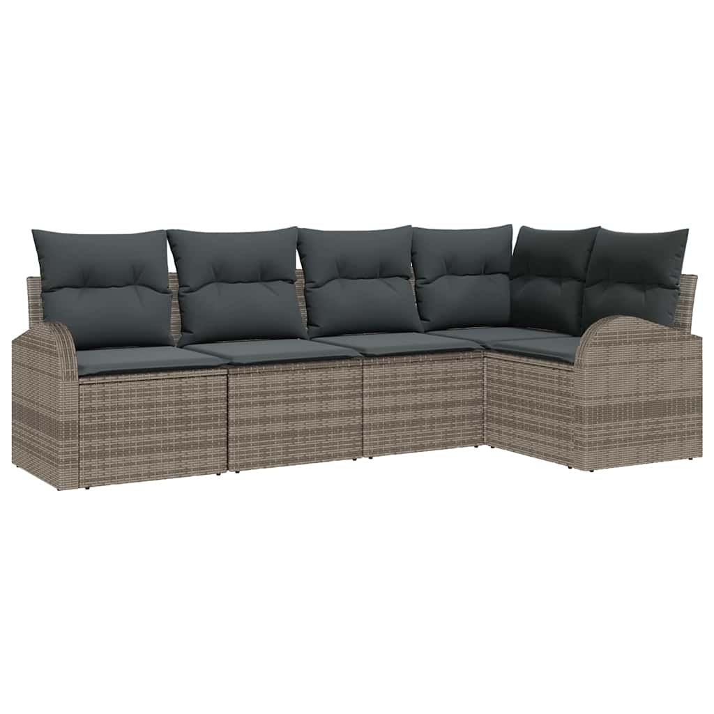 Bankstel met kussen 5 pcs Grijs Polyester is nu te koop bij PeponiXL, paradijselijk wonen!