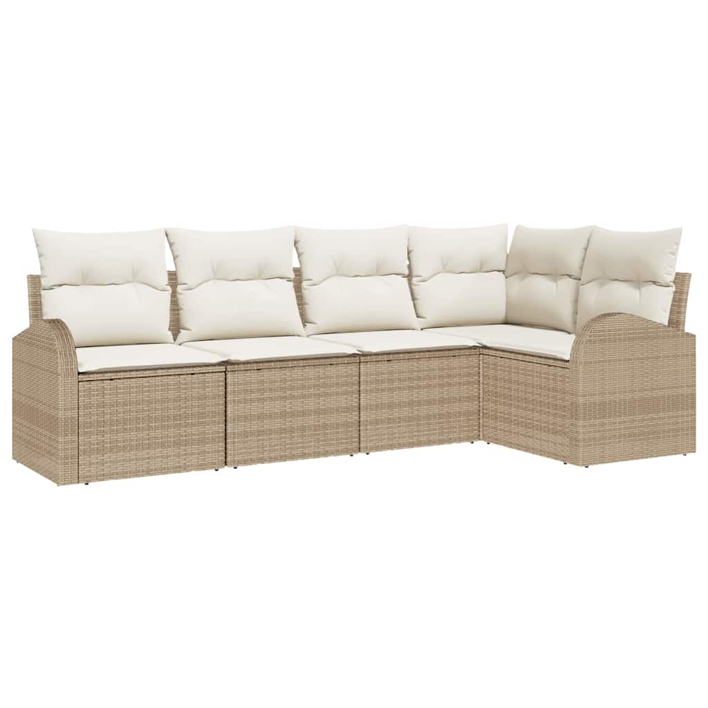 Bankstel met kussen 5 pcs Beige Polyester