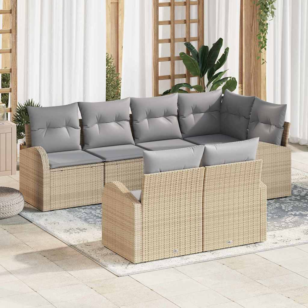 Tuin Sofa Set Beige poly rattan is nu te koop bij PeponiXL, paradijselijk wonen!
