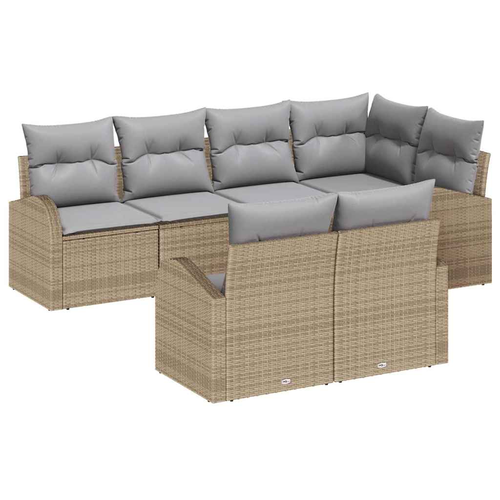 Tuin Sofa Set Beige poly rattan is nu te koop bij PeponiXL, paradijselijk wonen!