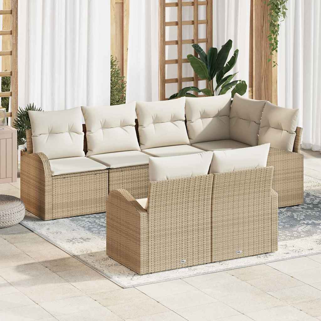 Tuin Sofa Set Beige poly rattan