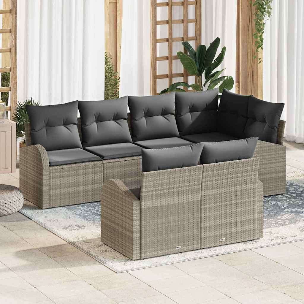 Tuin Sofa Set Lichtgrijs poly rattan is nu te koop bij PeponiXL, paradijselijk wonen!