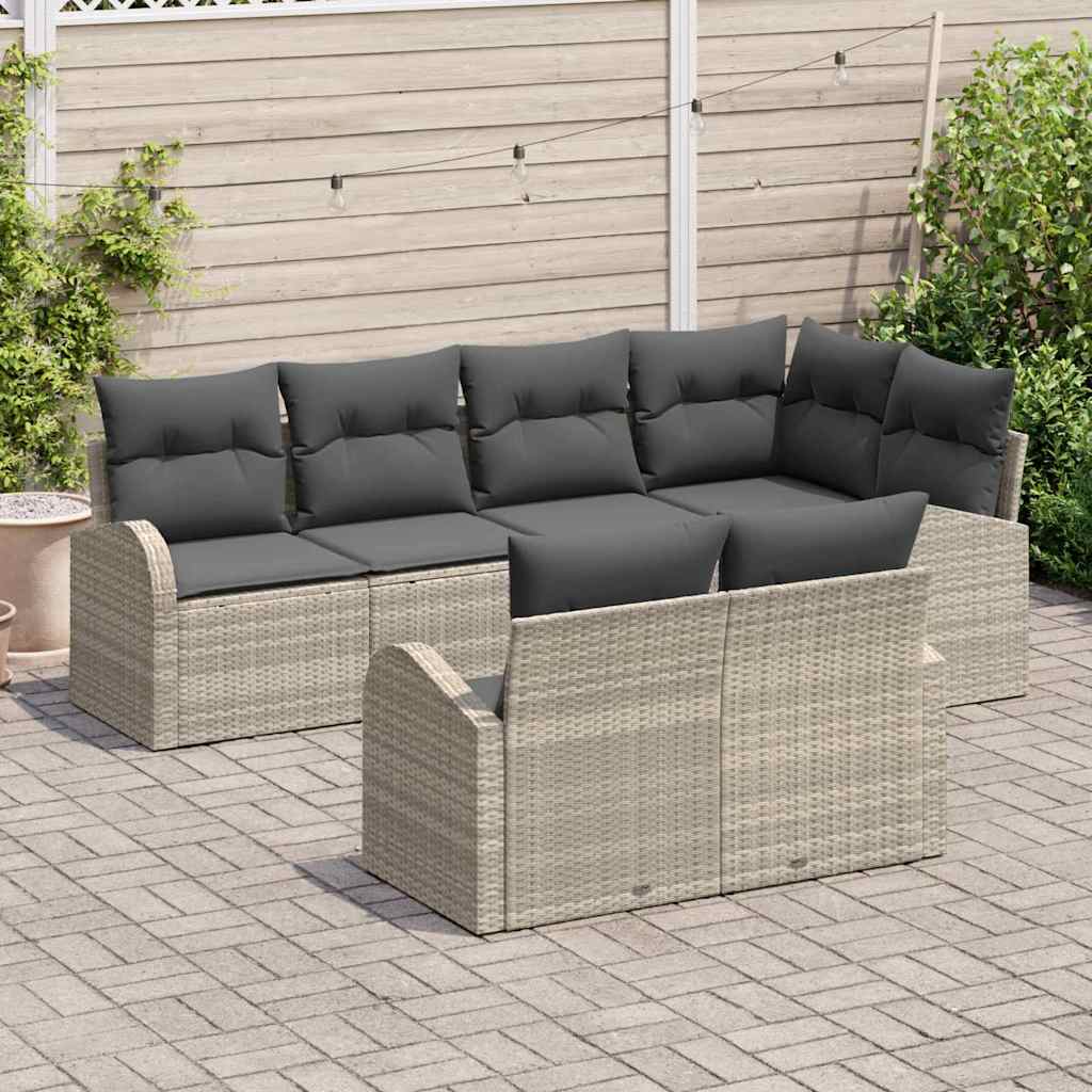 Tuin Sofa Set Lichtgrijs poly rattan is nu te koop bij PeponiXL, paradijselijk wonen!
