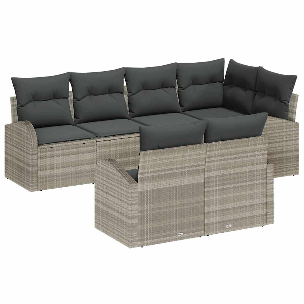 Tuin Sofa Set Lichtgrijs poly rattan is nu te koop bij PeponiXL, paradijselijk wonen!