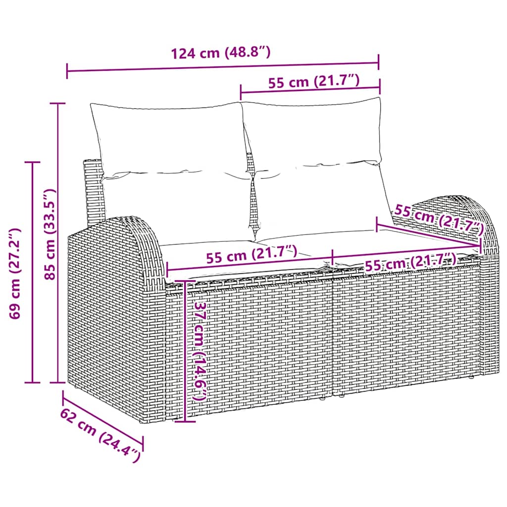 Tuin Sofa Set 8 pcs poly rattan is nu te koop bij PeponiXL, paradijselijk wonen!