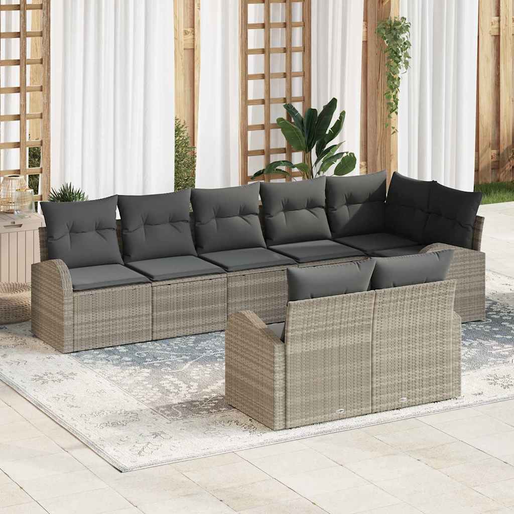 Tuin Sofa Set Lichtgrijs 55 x 55 x 37 cm poly rattan is nu te koop bij PeponiXL, paradijselijk wonen!