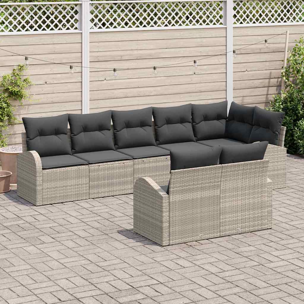 Tuin Sofa Set Lichtgrijs 55 x 55 x 37 cm poly rattan is nu te koop bij PeponiXL, paradijselijk wonen!