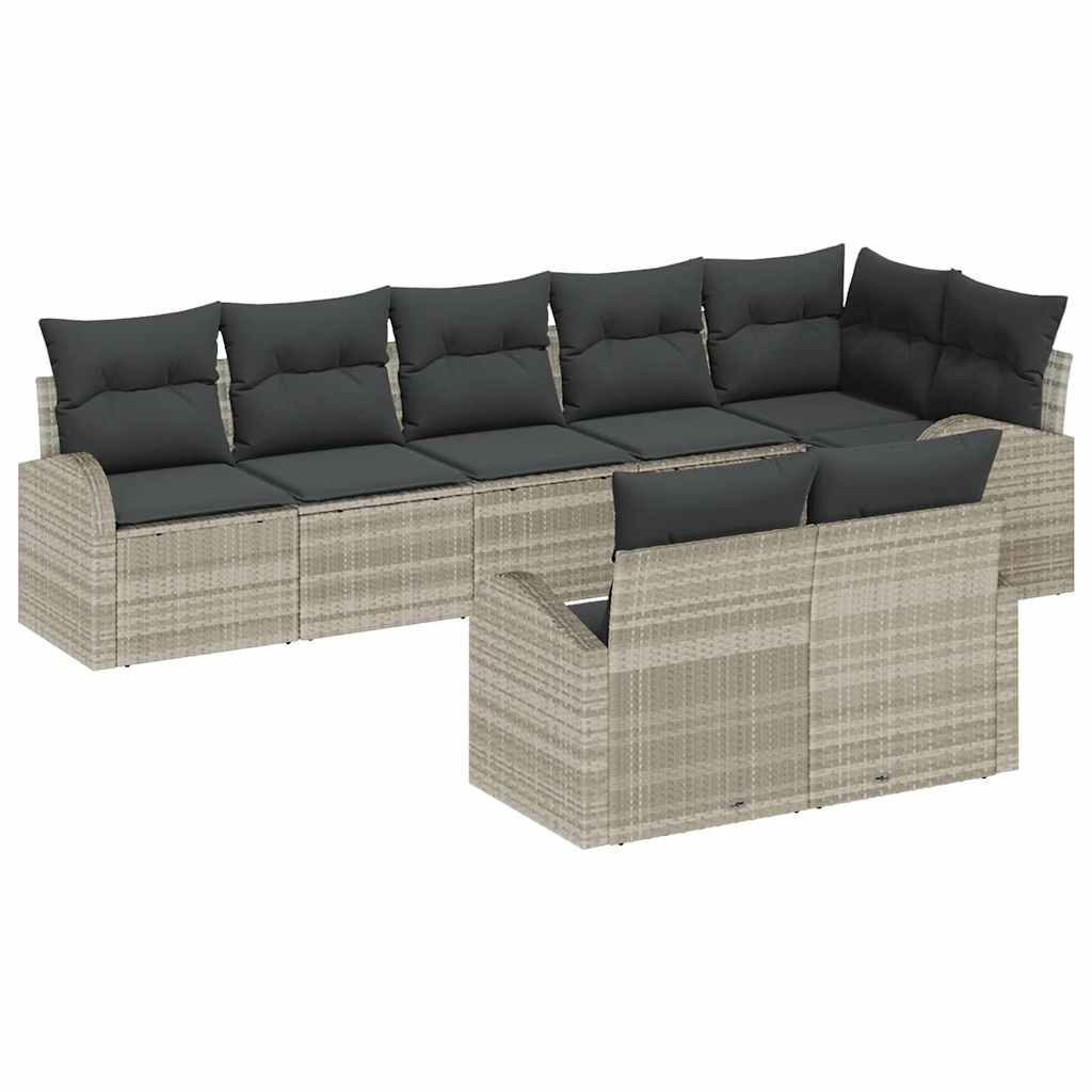 Tuin Sofa Set Lichtgrijs 55 x 55 x 37 cm poly rattan is nu te koop bij PeponiXL, paradijselijk wonen!