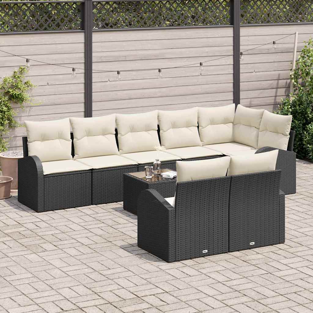 Tuin Sofa Set Zwart en Crème 55 x 55 x 37 cm poly rattan is nu te koop bij PeponiXL, paradijselijk wonen!