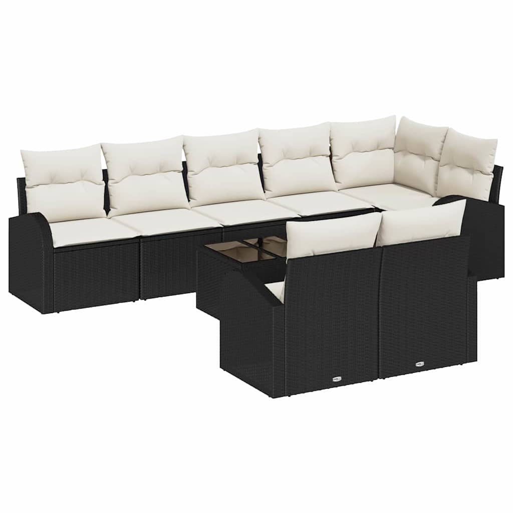 Tuin Sofa Set Zwart en Crème 55 x 55 x 37 cm poly rattan is nu te koop bij PeponiXL, paradijselijk wonen!