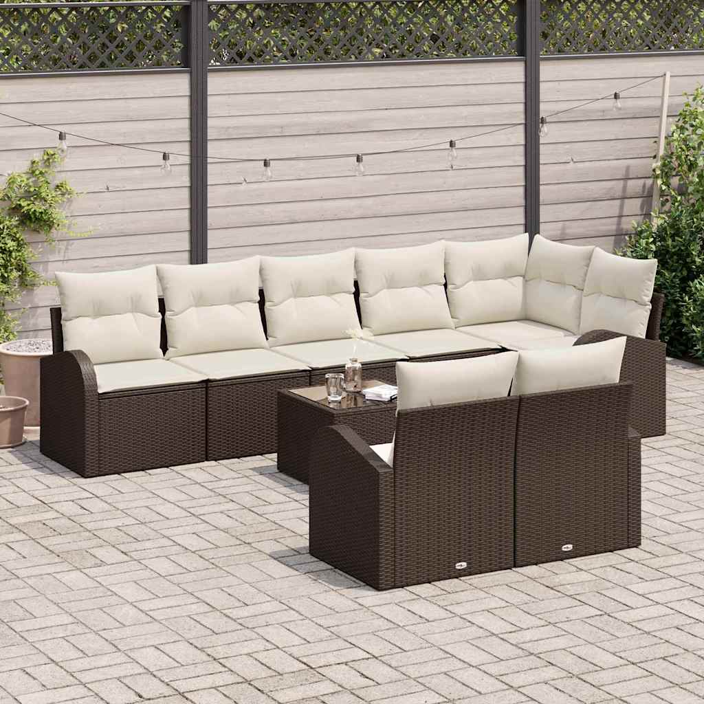 Tuin Sofa Set Bruin en Crème 55 x 55 x 37 cm poly rattan is nu te koop bij PeponiXL, paradijselijk wonen!
