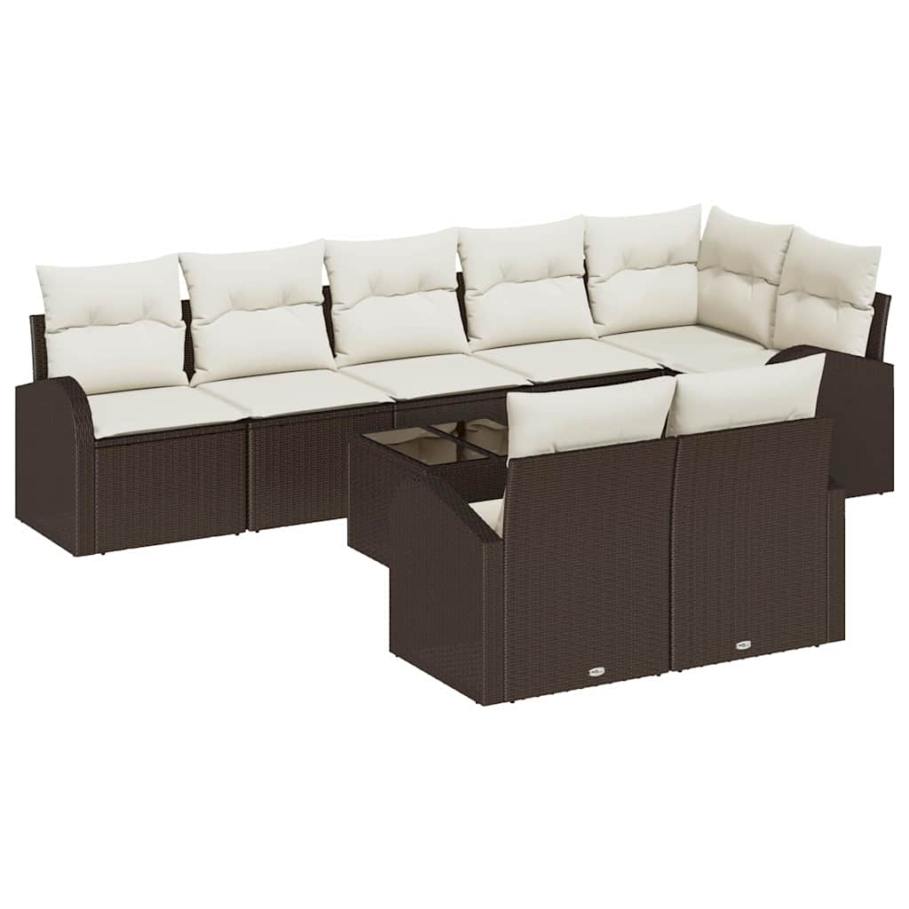 Tuin Sofa Set Bruin en Crème 55 x 55 x 37 cm poly rattan is nu te koop bij PeponiXL, paradijselijk wonen!