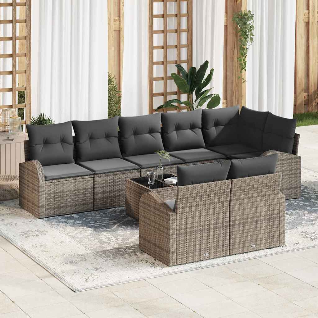 Tuin Sofa Set Grijs 55 x 55 x 37 cm poly rattan is nu te koop bij PeponiXL, paradijselijk wonen!