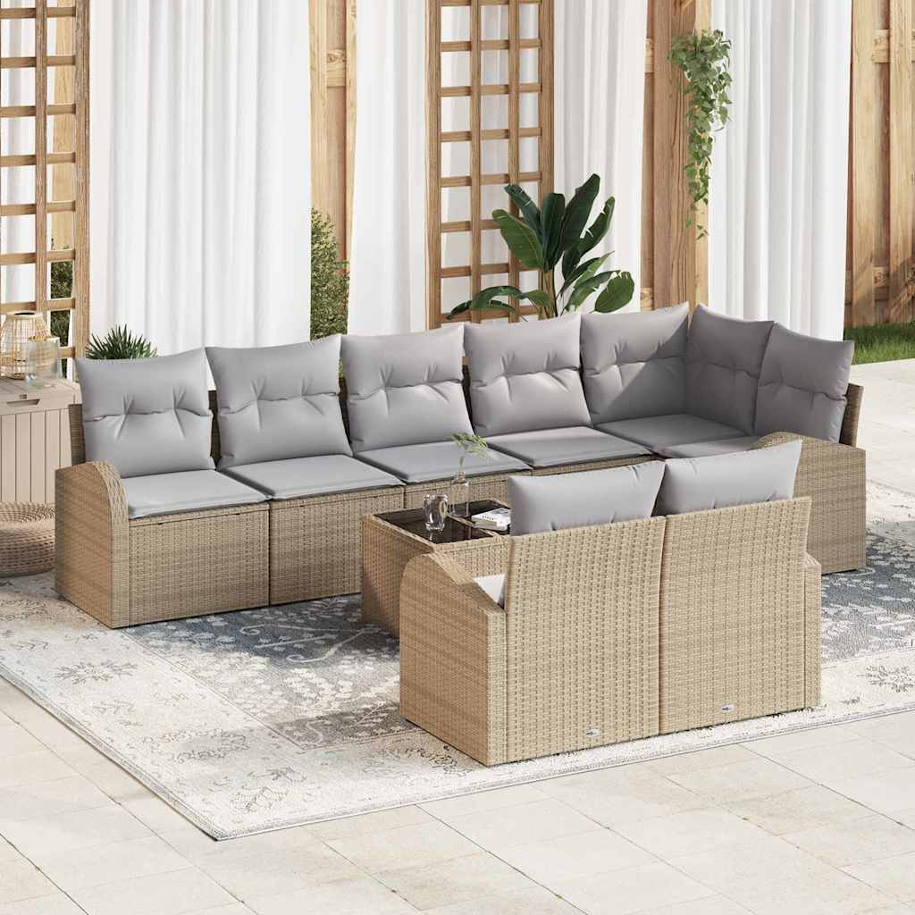 Tuin Sofa Set Beige en Grijs 55 x 55 x 37 cm poly rattan is nu te koop bij PeponiXL, paradijselijk wonen!