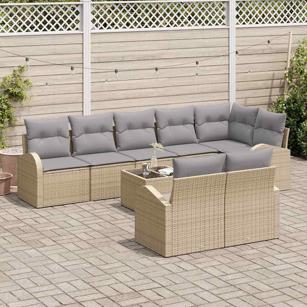 Tuin Sofa Set Beige en Grijs 55 x 55 x 37 cm poly rattan is nu te koop bij PeponiXL, paradijselijk wonen!