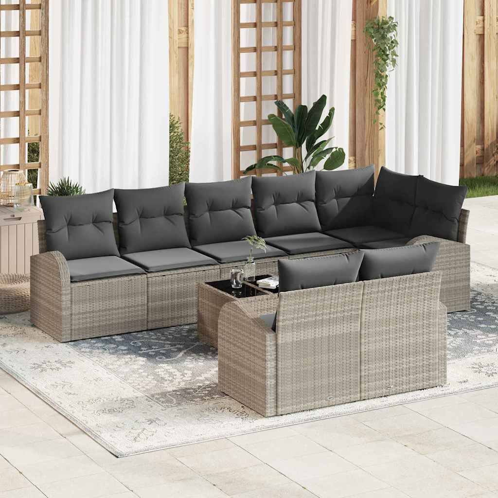 Tuin Sofa Set Lichtgrijs 55 x 55 x 37 cm poly rattan is nu te koop bij PeponiXL, paradijselijk wonen!