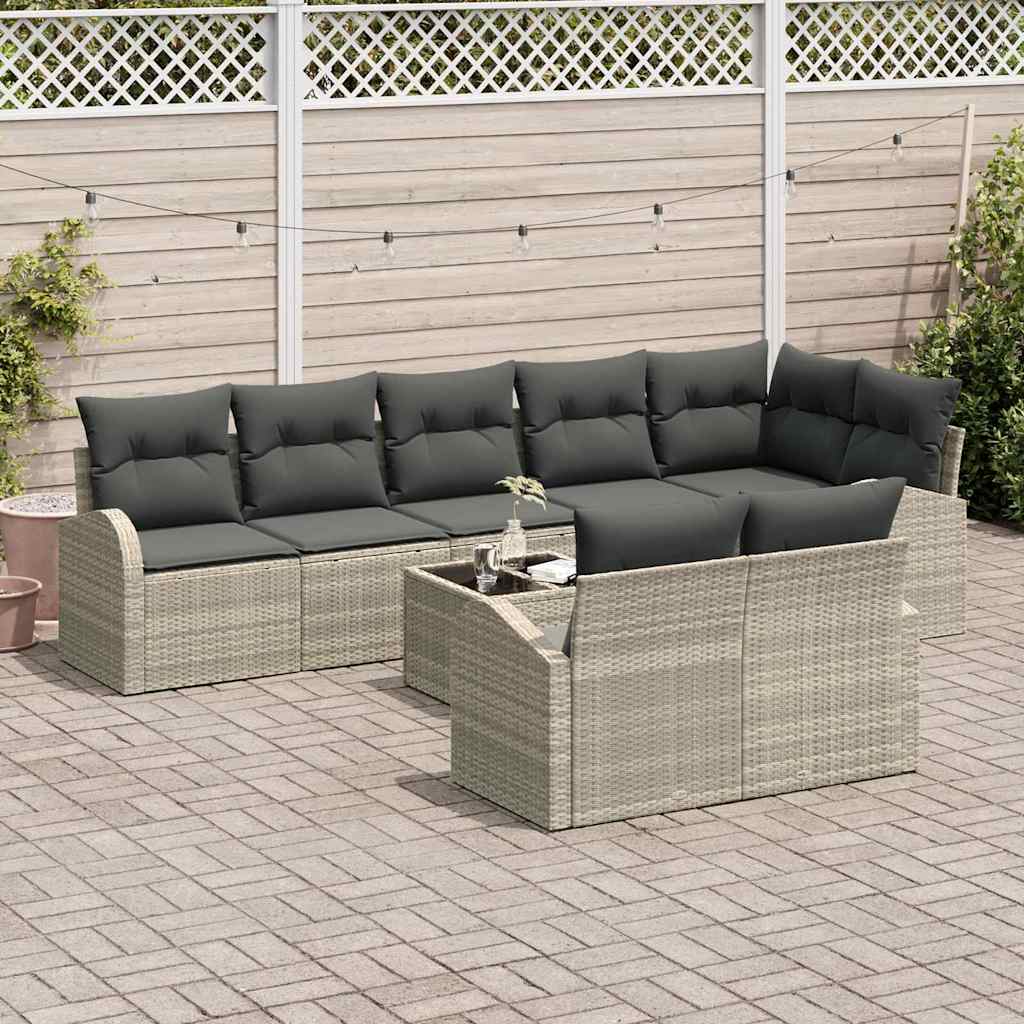 Tuin Sofa Set Lichtgrijs 55 x 55 x 37 cm poly rattan is nu te koop bij PeponiXL, paradijselijk wonen!