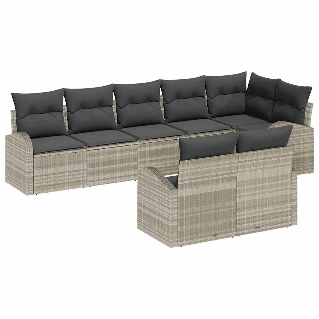 Tuin Sofa Set Lichtgrijs 55 x 55 x 37 cm poly rattan is nu te koop bij PeponiXL, paradijselijk wonen!