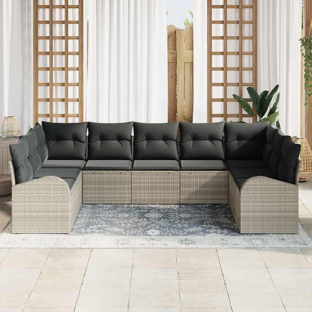 Bankstel met kussen Lichtgrijs Poly Rattan is nu te koop bij PeponiXL, paradijselijk wonen!