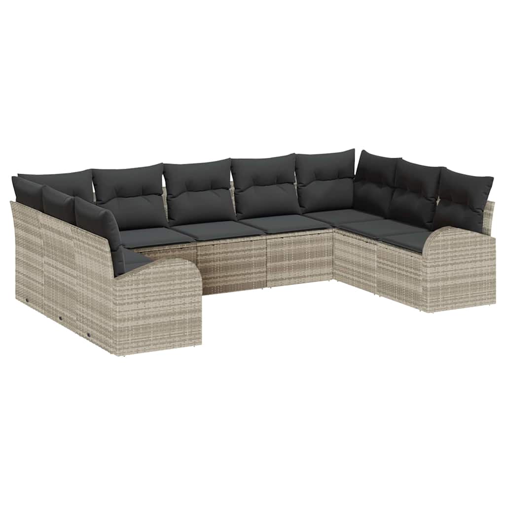 Bankstel met kussen Lichtgrijs Poly Rattan is nu te koop bij PeponiXL, paradijselijk wonen!