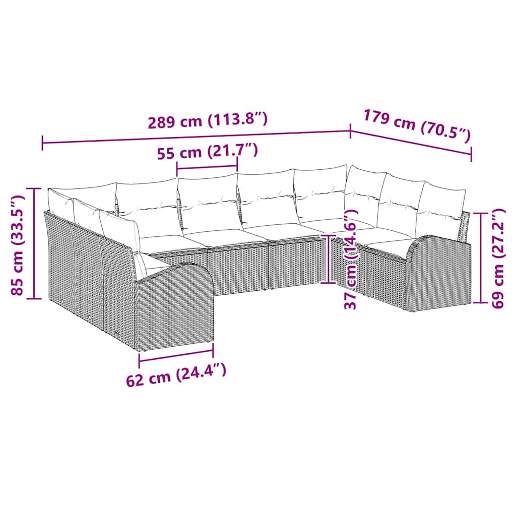 Bankstel met kussen Lichtgrijs Poly Rattan is nu te koop bij PeponiXL, paradijselijk wonen!