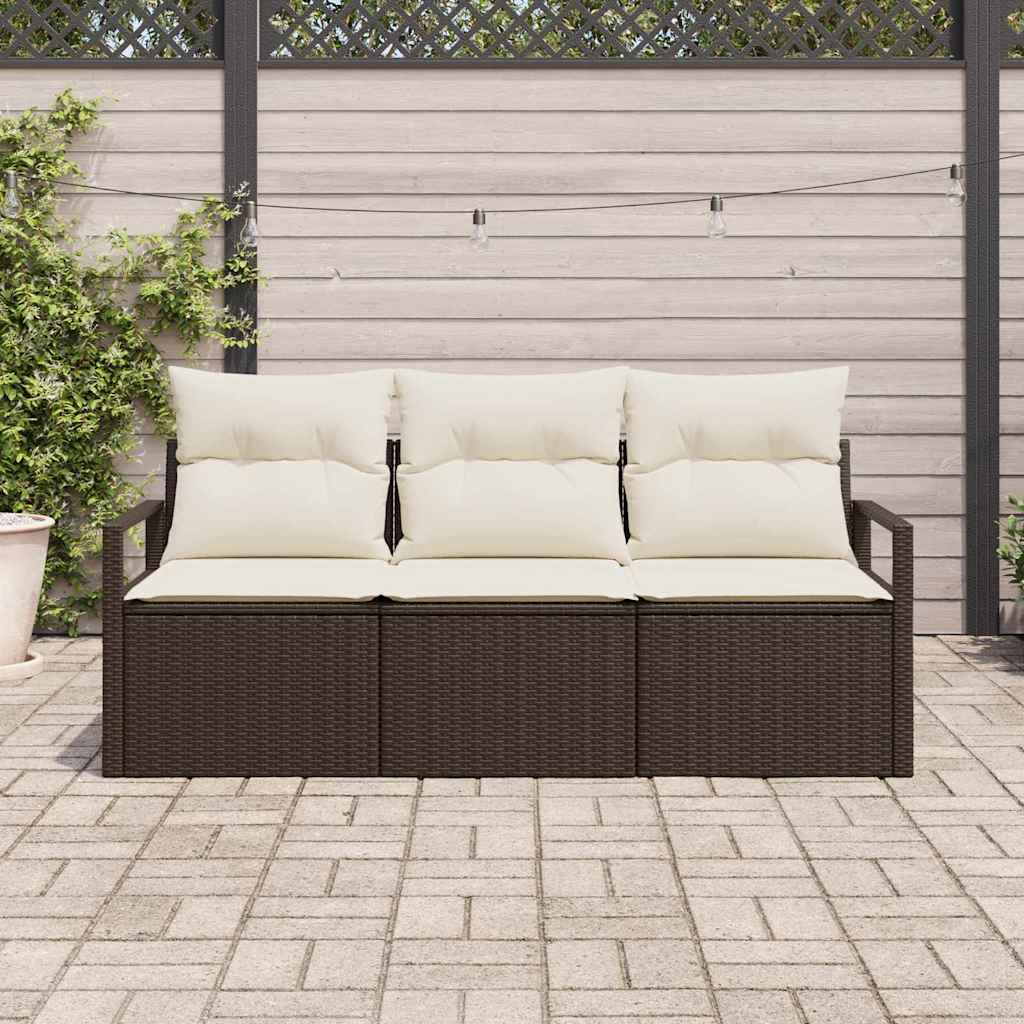 Bankstel 3 pcs Bruin poly rattan is nu te koop bij PeponiXL, paradijselijk wonen!